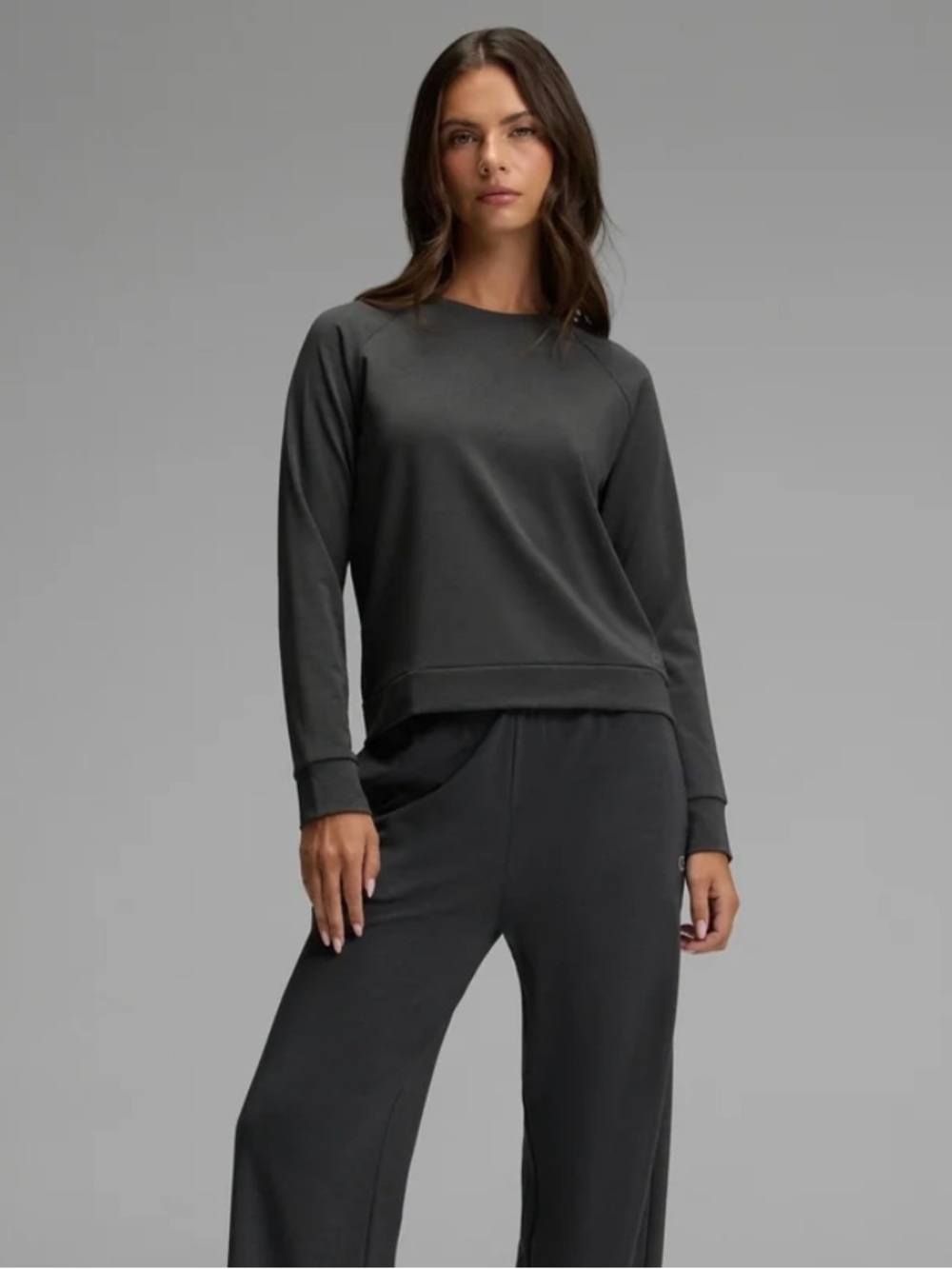 Cozy Earth NWOT Brushed Charcol Gray Bamboo Pullover Crew Lounge Sweatshirt XS